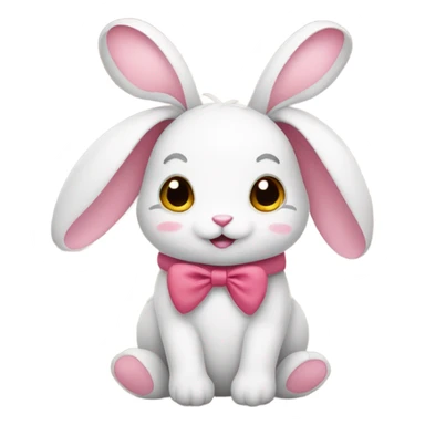 cute bunny with a bow and hearts  sticker