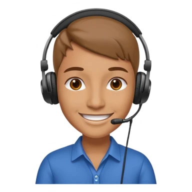 a sales agent with headphones sticker