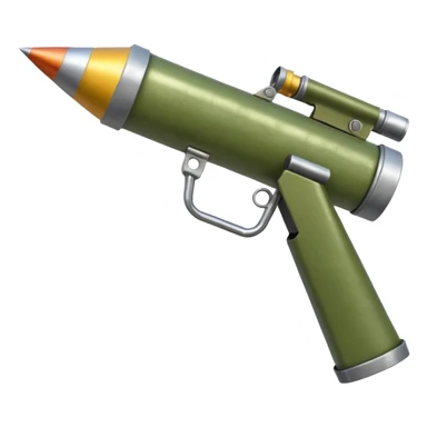 olive-colored two-handled shoulder-mounted rocket launcher sticker