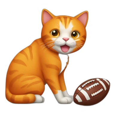 orange-cat-football sticker