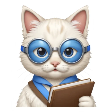 funny cat with planner with blue goggles sticker