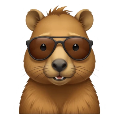 Capibara con lentes de sol oscuros sticker