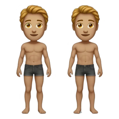 man with just skin instead of pants sticker