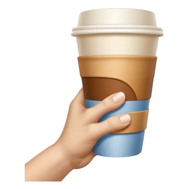 A emoji, ultra-clean and high-resolution, showing a single hand extended forward holding a paper cup, inspired by Michelangelo’s “Creation of Adam”. sticker