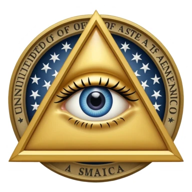 Great seal of the United States of America, the eye into triangle, illuminati symbol sticker