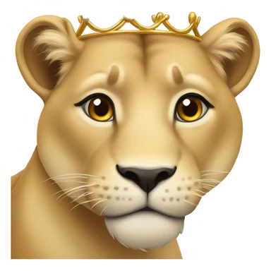 Lioness with a crown looking in love  sticker