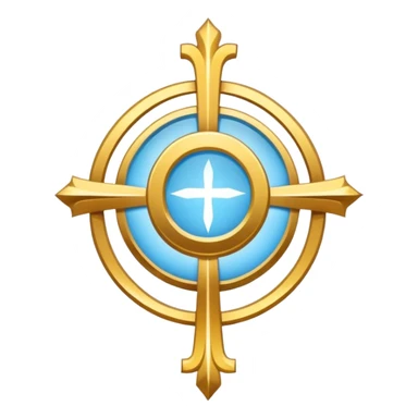 saint emblem holy with a touch of light blue sticker