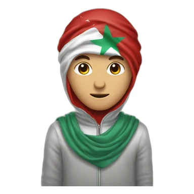 Un jeune homme portant un masque sur lequel est imprimé le drapeau marocain sticker