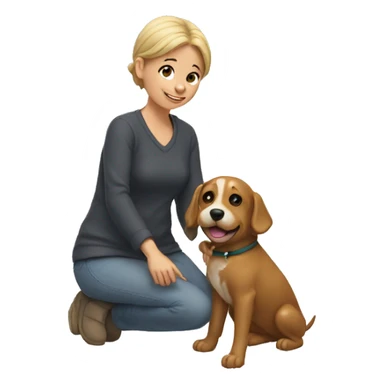 A person petting a dog sticker