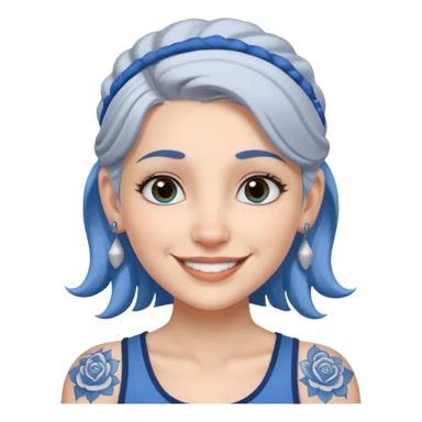 white-gray haired heavy blue tattooed head accessory big nose young girl sticker