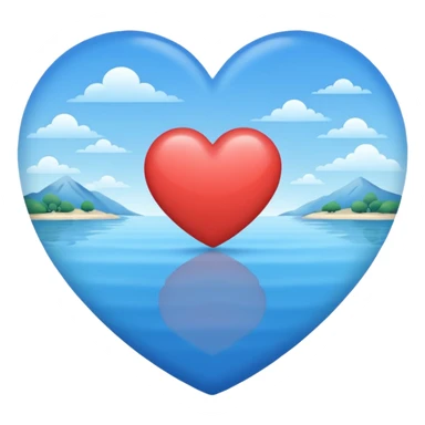 heart calm blue scenery pretty sticker