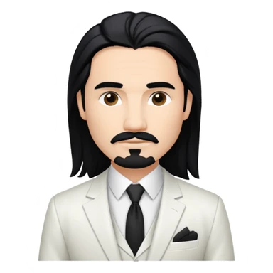 Kevin Richardson with white suit, long black hair sticker