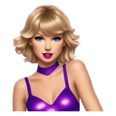 taylor swift with her iconic eras tour bodysuit the purple pink and blue one sticker