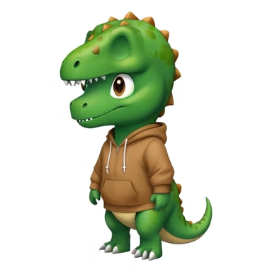 Dinosaur wearing hoodie sticker