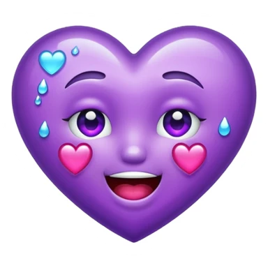 Sparkly purple heart crying laughing  sticker