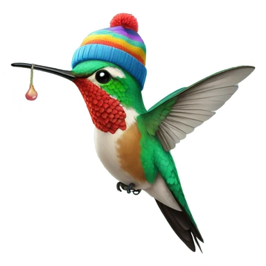 Hummingbird in beanie sticker