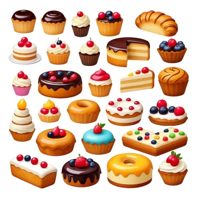 assorted pastries and cakes sticker