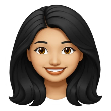 Vanessa White with black long hair sticker