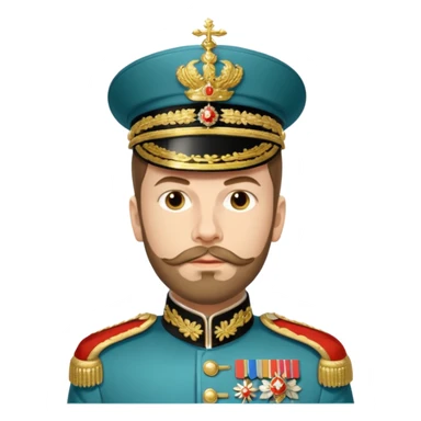 Nicholas II, Russian tsar, ornate uniform sticker