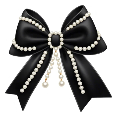Black bow with pearls sticker