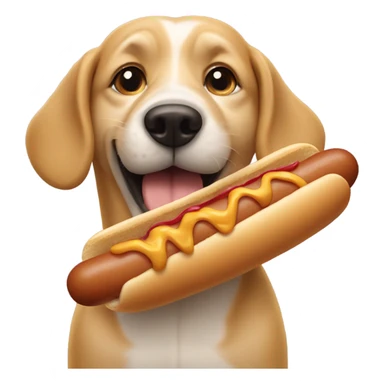 Dog eating a hot dog sticker