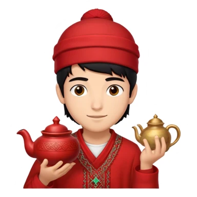 
Amir is a boy who is Moroccan and wants to develop himself in the future. He is 16 years old and wants his Moroccan heritage to be visible in the emoji. Furthermore, he has black hair and brown eyes. He has a red fez hat on his head and a moroccan teapot in his hands
 sticker