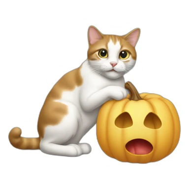 Un chat en pleine possession du crâne de la reine sticker