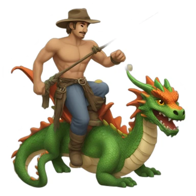 Hombre montando un dragón  sticker