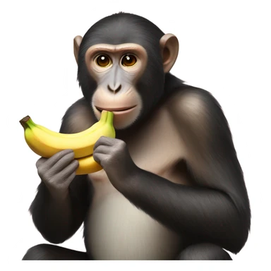 a monkey eating a banana sticker