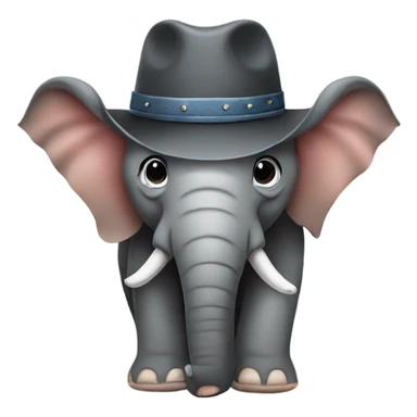 Elephant wearing a cowboy hat sticker