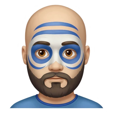 bald bearded man with face paint sticker