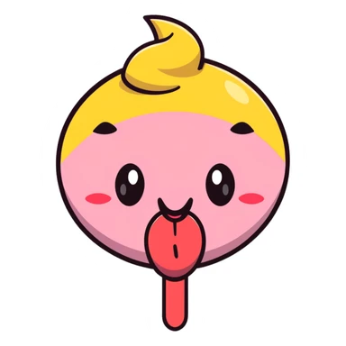 cute face with tongue sticking out tasting something delicious sticker