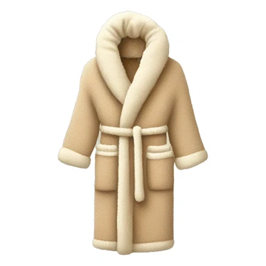 Beige knit fluffy dressing gown sticker