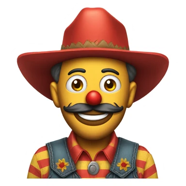 Payaso con sombrero de vaquero  sticker