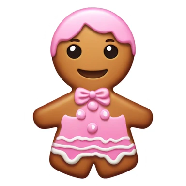 Pink gingerbread girl cookie sticker