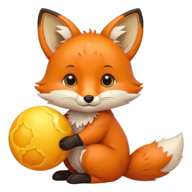 Baby fox holding a sun ☀️🦊 sticker