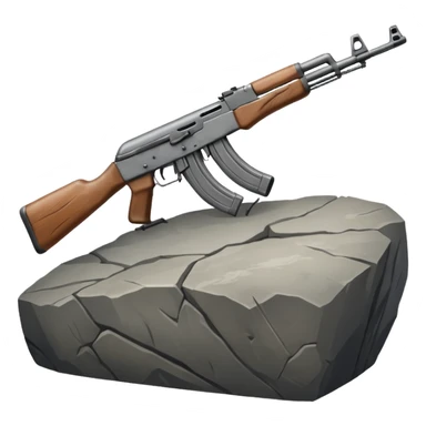 The rock with an ak-47 sticker