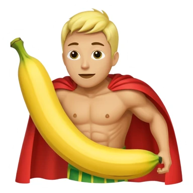 banana as superhuman. add watermelons in background  sticker