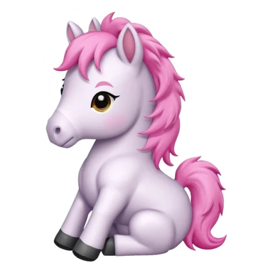 Chibi style Plush horse sticker