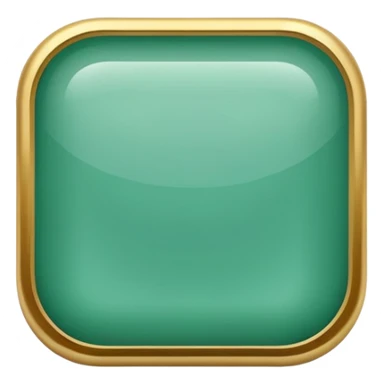Blank Jade and gold style rounded square icon button sticker