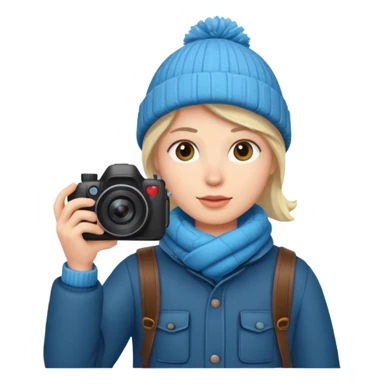fotographer with winter clothes sticker