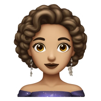 Create the zodiac sign leo as a brunette girl with elaborate makeup and dress that matches the zodiac sign  sticker