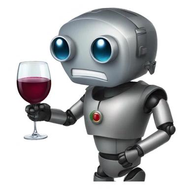 chatbot holding a glass of wine sticker