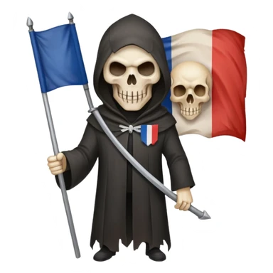 Faucheuse tenant un drapeau français  sticker