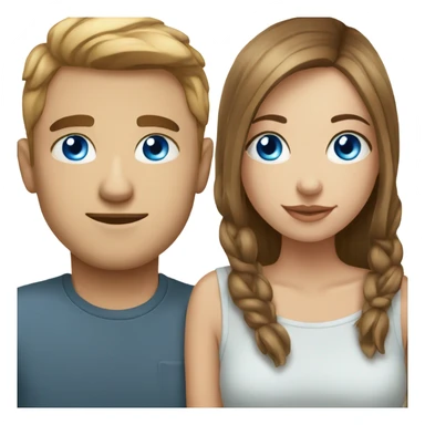 Boyfriend with blue eyes and girlfriend with blue eyes  sticker