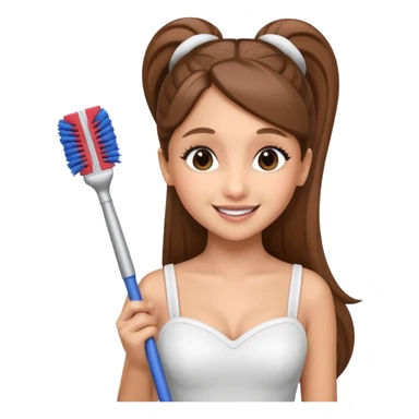 ariana grande holding toilet brush sticker