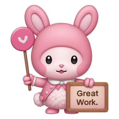 my melody with sign that says great work sticker