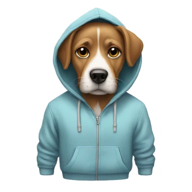 dog wear a hoodie sticker