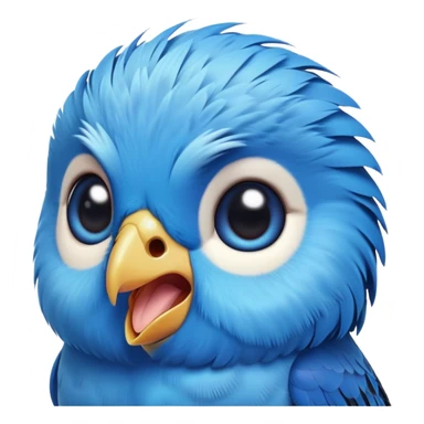 cinematic-comical-blue-budgie-portrait-emoji,-head-tilted-dramatically-with-an-exaggeratedly-amused-expression,-featuring-a-striking-blue-feathered-fur-with-a-glossy-finish,-wide,-expressive-dark-eyes-filled-with-playful-disbelief sticker