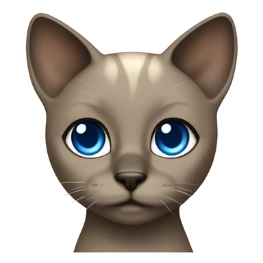 Dark Brown face - beige body and ears female siamise cat with blue eyes  sticker